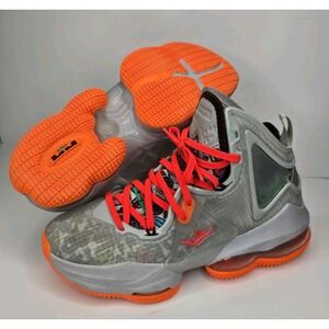 Nike Shoes Boys Size 6Y Lebron 19 Fast Food Gray Fog Lace Up Basketball Sneakers